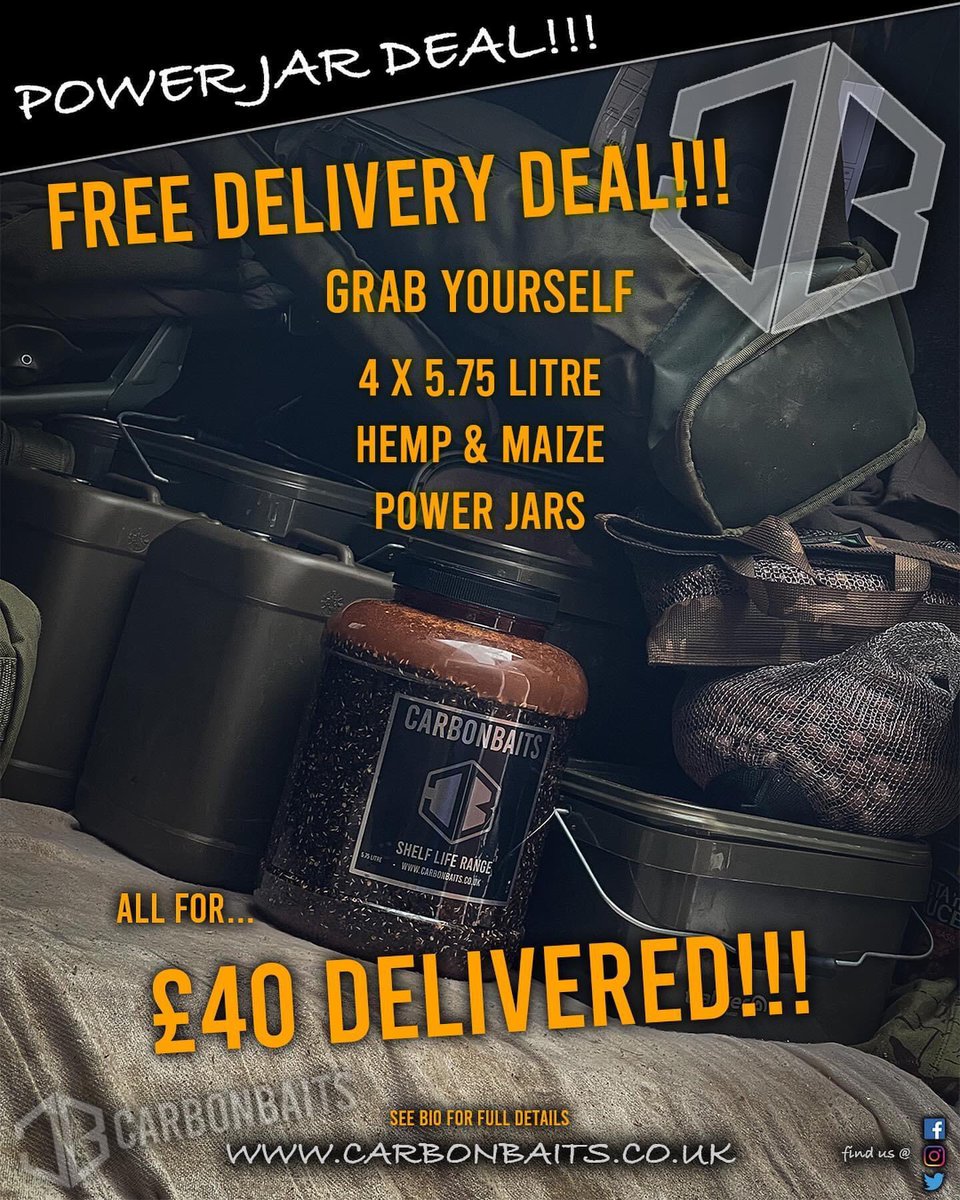 CarbonBaits's tweet photo. Shelf Life Deals… 

These are 5.75 Litre Jars not the smaller these come sealed and are fresh on the day of delivery.

We guarantee unopened for 6 months once open please follow the advice on our website.
These are PVA friendly once the liquid has been drained! https://t.co/MibCqptNlX