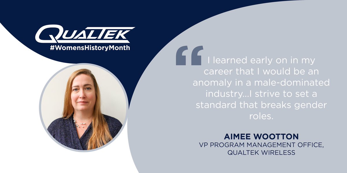 qualtekservices's tweet image. Today we are wrapping up #WomensHistoryMonth with Aimee Wootton, the VP of Program Management Office at QualTek Wireless. As she said it best – she is setting a standard that breaks gender roles for young women in our industry. Learn more in her Q&amp;amp;A: qualtekservices.com/womenshistorym…