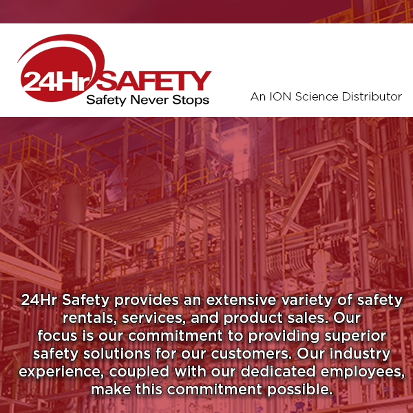 24 Hour Safety distributes ION Science products for optimum worker safety. Learn more about 24 Hour Safety and the ION products they offer: https://t.co/Ut6vzCEg5W  
 
#24HourSafety #GasDetection #WorkerSafety #Distributor #IONScience #ION #LeakDetection https://t.co/78P5AmLeJt