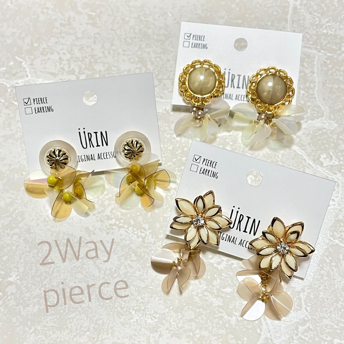 Urin_Handmade's tweet photo. 2Way pierce -spangle-

春夏にピッタリな
スパンコールチャームが付いた
2Wayボタンピアス🌼

キャッチ2点付きなので
お好みでお楽しみ頂けます♪

お手持ちのピアスと
組み合わせても◎✨

#ボタン #古着女子 #淡色女子 
#ハンドメイド好きさんと繋がりたい
#4月1日 ですが嘘ではありません😂 https://t.co/0d5Vyp27l3