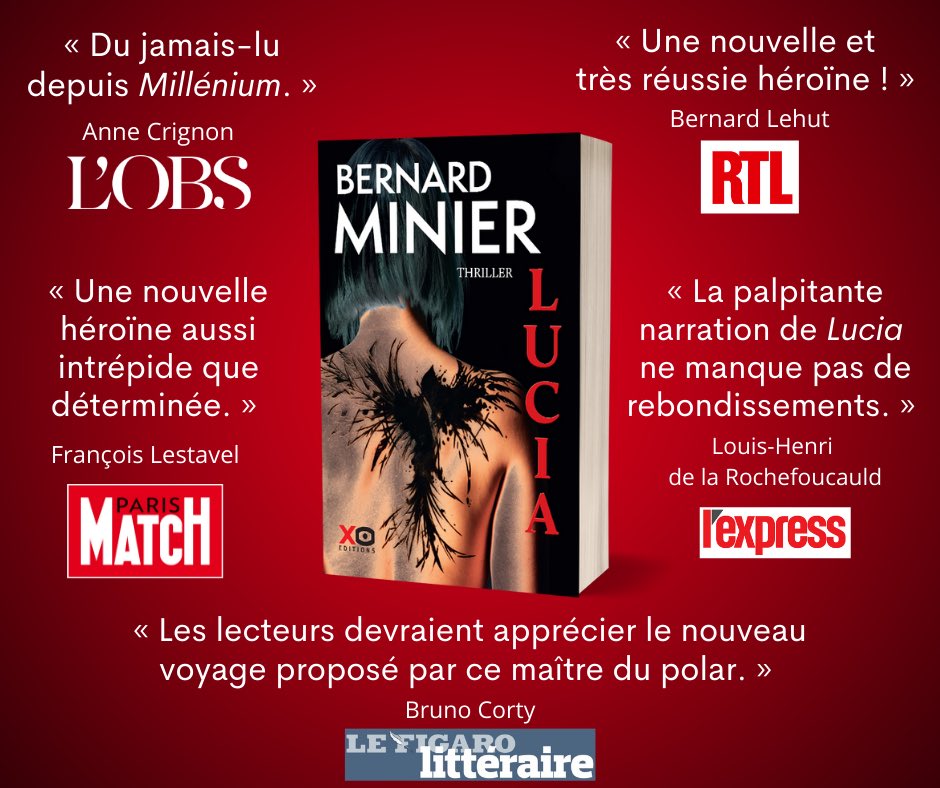 Bernard_Minier's tweet photo. La presse en parle...
#llegrandjour #presse #jelisLucia
#thriller #lectriceslecteurs #tousenlibrairie
#nouvelleheroine https://t.co/7y2EexbkJY