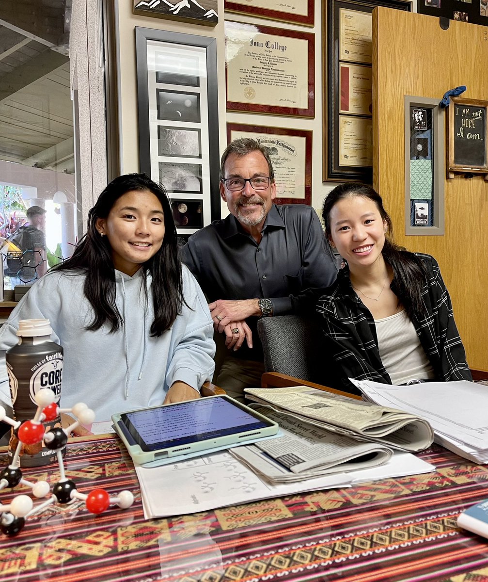 ProfeGreg's tweet photo. I have two adopted Chinese daughters both about the same age as these two adopted students of mine. My office is a #BenedictineMonastery - a #ChillSpace where students come for #Chemistry help, prayer, snacks and whatever else they need. @roddreher #TheBenedictOption https://t.co/yxUN5xISOM