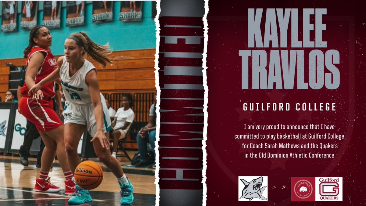 Excited to announce <a href="/KayleeTravlos/">Kaylee Travlos</a> has committed to <a href="/GuilfordCollege/">Guilford College</a> and coach Sarah Mathews. She will bring her defensive prowess and knock down 3 point shooting to the Quakers.  <a href="/NP_AlexMartin/">Alex Martin 𝕏</a> @BrandonPGHFL <a href="/Jeffthegymrat/">Jeff Turner</a> <a href="/andypottsBRG/">Andy Potts</a> <a href="/GCSharks/">GCHS Sharks</a> <a href="/coachscott_09/">Alan Scott</a> <a href="/GchsRecruiting/">GCH Sports Recruitment Services</a>