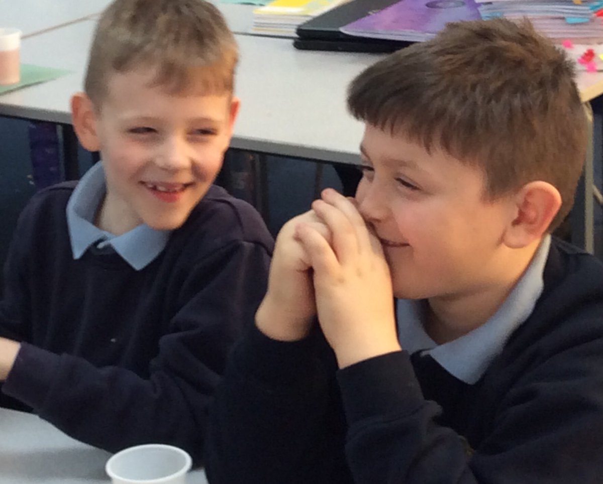 StBernardsep's tweet photo. Team 3 proudly watched their dance performance video. We had a class premiere to watch the video. They liked watching what the other schools created. Thank you to Cheshire Dance for a wonderful project. #stbPE @cheshiredance https://t.co/zblacQRXbV