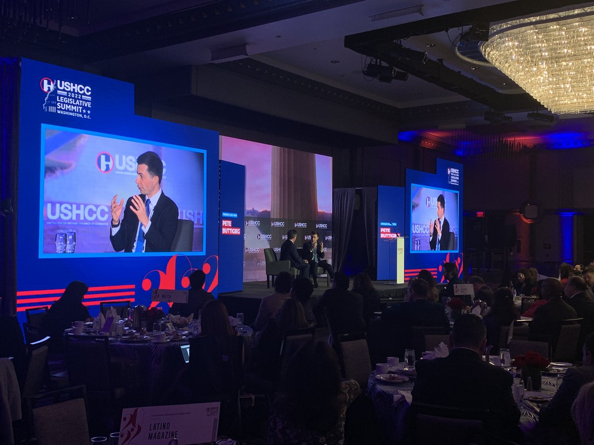 With the Infrastructure law, we're creating good jobs, laying new train tracks, repairing bridges, expanding transit systems, and so much more. I look forward to working with <a href="/USHCC/">USHCC</a> to unlock the full potential of the Latino business community to help power this growth.