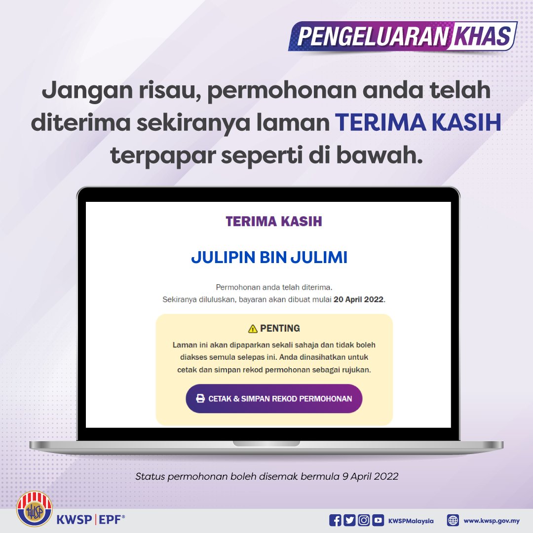 Kwsp 2022 keluaran Cara Mohon