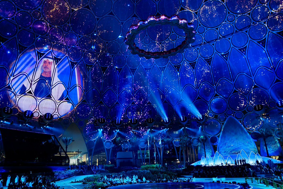 DXBMediaOffice's tweet photo. The curtain comes down on @expo2020dubai with a spectacular Closing Ceremony at Al Wasl Plaza. https://t.co/kdcT2pUw7Z