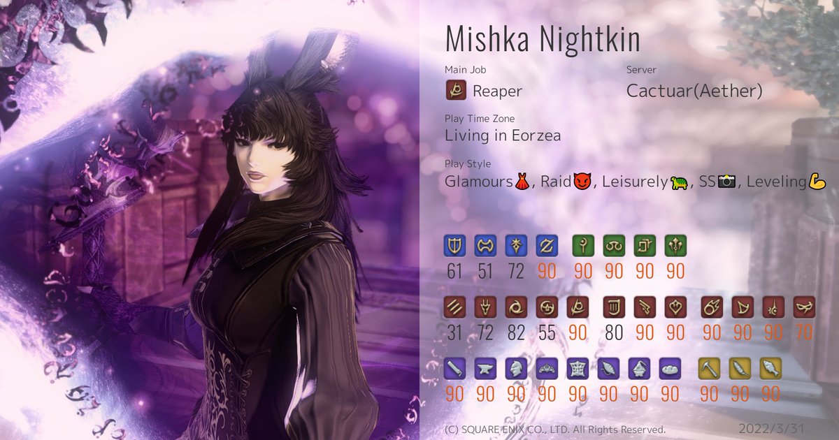 MishkaFFXIV's tweet photo. Long overdue WoL card update✨ #ffxiv https://t.co/akoO8vTbQX