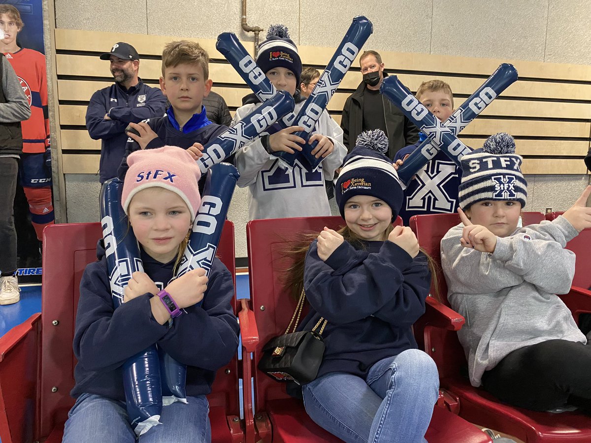 These young X fans made the trip from Antigonish to cheer on the X-Men!! #goxgo #whiteandblue
