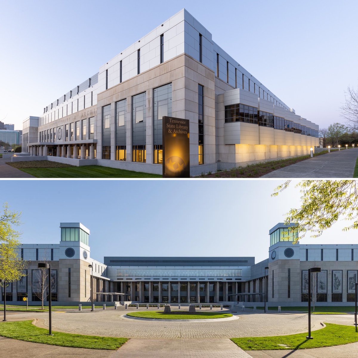 EMCNashville's tweet photo. This beautiful #building, TN State Library &amp; Archives, won another #award.  Congrats to all involved for the recent @AGCMiddleTN Award of Excellence.  @TuckHinton @tmparchitecture @TurnerMidSouth #RichardBegin #structuralengineering #design  #civic #NashvilleTN https://t.co/5zLKnT8Z4M