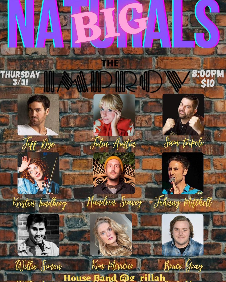 HollywoodImprov's tweet photo. Great show tonight at 8 in The Lab! Big Naturals featuring @JeffDye #juliaaustin @fatdragonpro #kristenlundberg @HandrenSeavey #johnnymitchell @williesimon_ @KimMcvicar & @BruceGrayLIVE Tickets at https://t.co/2zDeuaOXLc #hollywoodimprov #comedy https://t.co/Jpwqcg3t8A