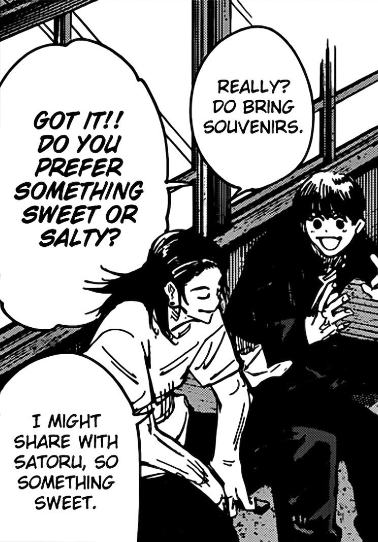 anyways its 99.99% canon Geto will have sweets for Gojo so here we go 