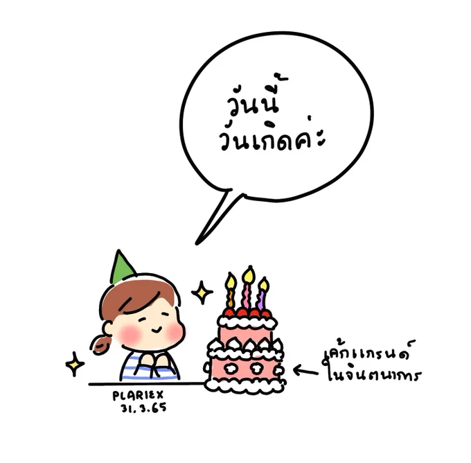 แฮปปี้เบิร์ธเดย์ทูมี 🎂 
อายุครบ 3 รอบแล้วเอย อนิจจัง สังขารา
ขอให้ตัวเองอยู่วาดรูปไปได้เรื่อยๆ ไม่ปวดหลังปวดตา อาเมน 
