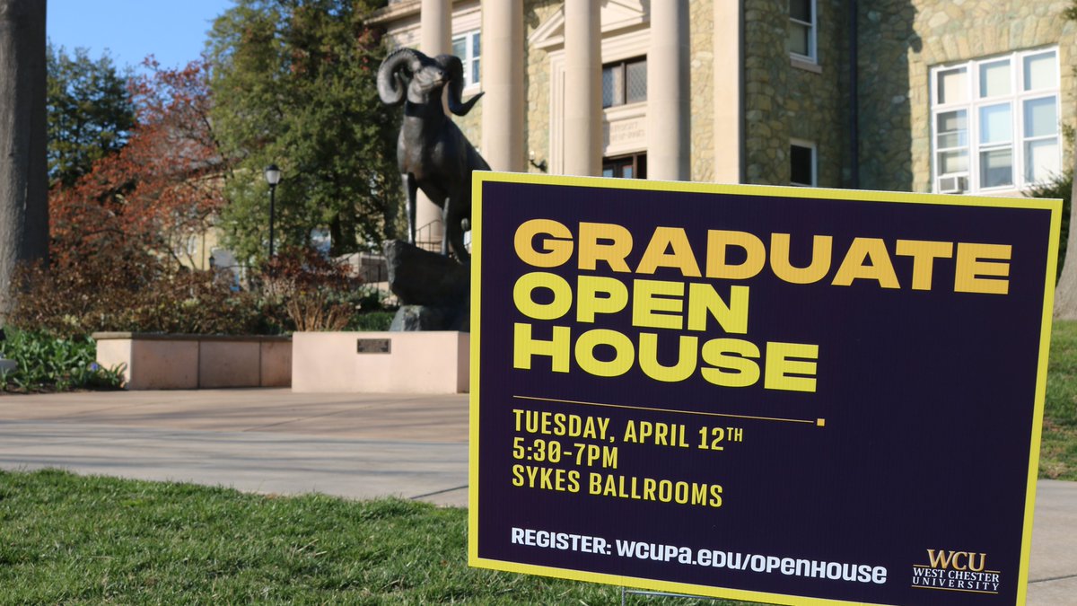 WCUofPA's tweet photo. If you're thinking about #gradschool, come learn more about ours!
#GradWCU Open House, Tuesday, April 12:
https://t.co/NWz0RREfrz https://t.co/kWMANe4hBV