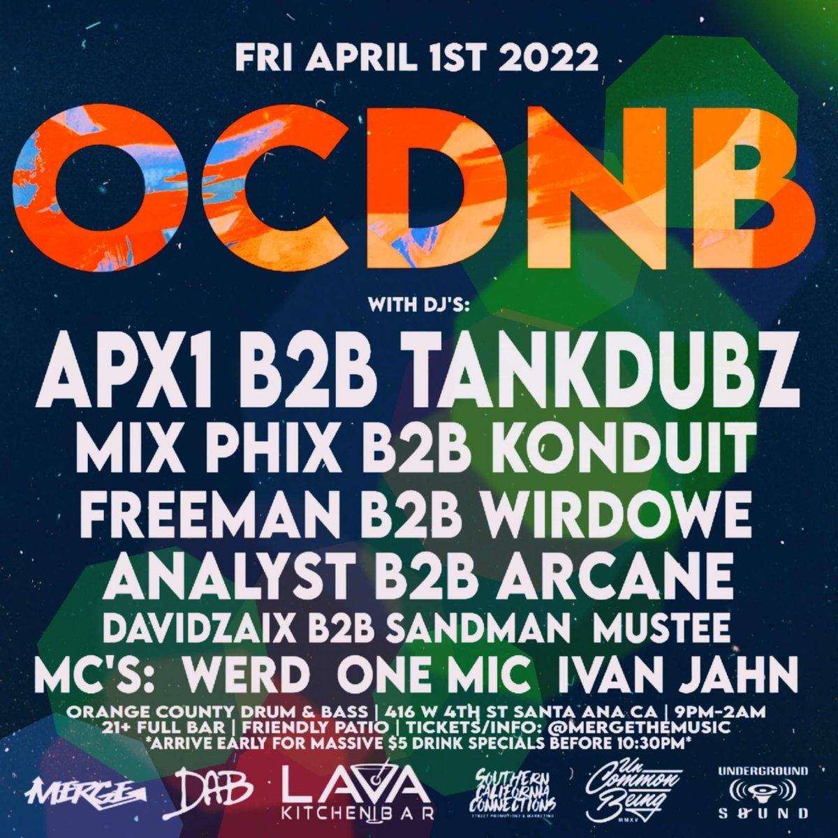 slimermusic's tweet photo. Friday nite inside LAVA Kitchen Bar downtown Santa Ana it's time for OCDNB! tickets/VIP link: https://t.co/sSHFBwtgvK https://t.co/wuuChCrc0O