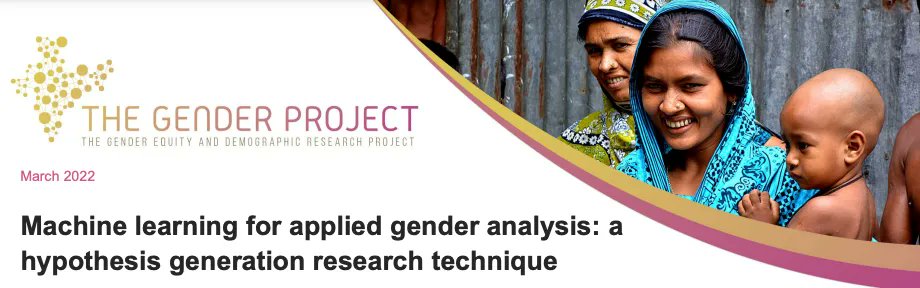 GEH_UCSD's tweet image. How can machine learning help us understand gender inequities? Find out more with the #GENDERProject’s new research brief! buff.ly/3JQpxq1 @IIPSMumbai @YaminiYaminina @AnitaRajUCSD @MallikaDehingia