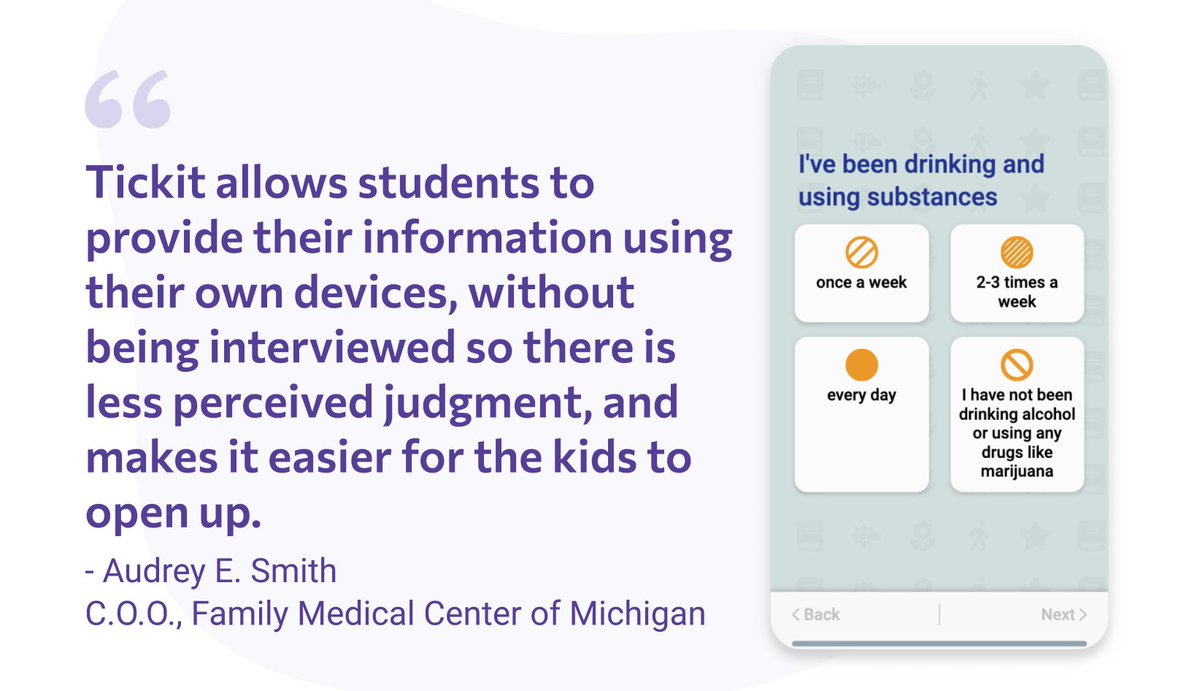 There are a lot of kids who need help and they don’t verbalize it. Tickit allows them a chance to talk and to share their voice. 

Read the full story: tickithealth.com/success-storie…

#digitalempathy #youthhealth #studentwellness
