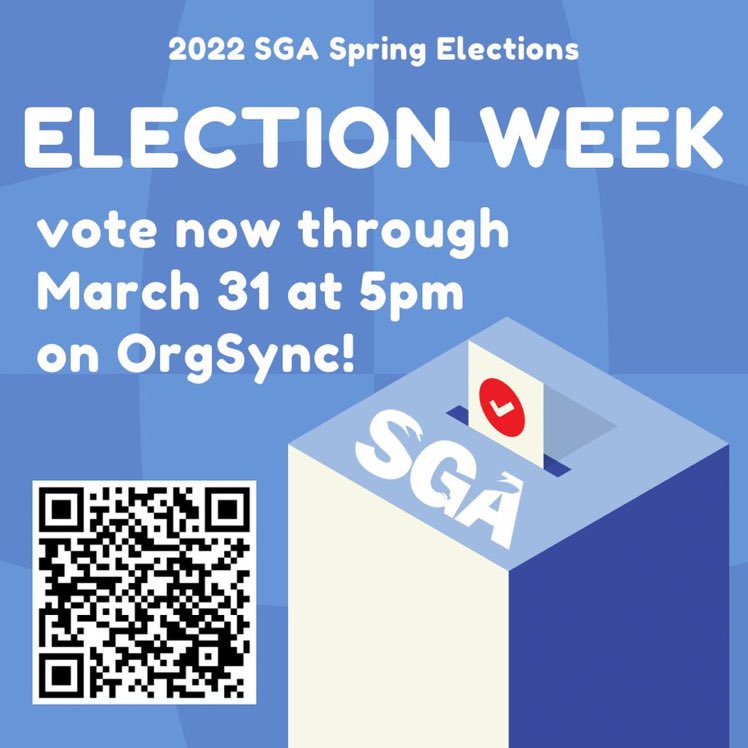 UNTSGA's tweet photo. 📢 Vote now for SGA President, Vice President and Senate positions at https://t.co/oNTAQNI3iz! Voting will close today at 5 p.m. 

Additional information about the candidates and voting can be found using the link in our bio or by emailing sgaelections@unt.edu! 🗳 #UNT #UNTSGA https://t.co/0sUHriWADY
