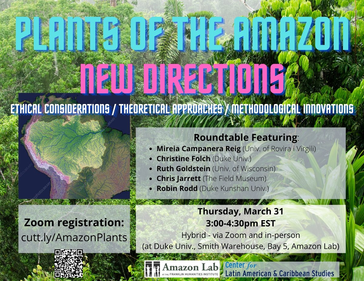 ***FHI's Amazon Lab is having Part 2 of its 2022 Plant Symposium TODAY! Join the hybrid roundtable in person or via this afternoon from 3-4:30p.m. EDT. 

More info: sites.fhi.duke.edu/amazonlab/even…