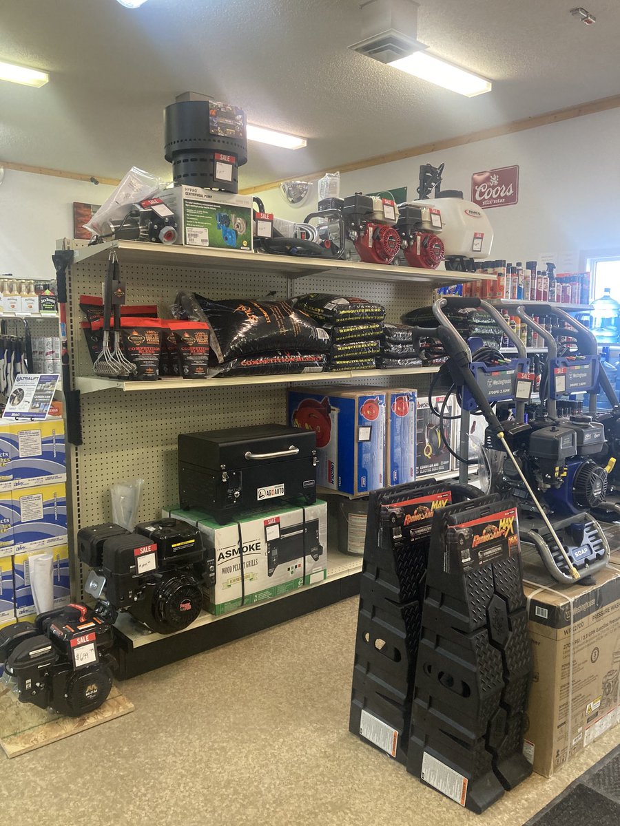 New products and options at the store this spring. We are equipped to offer bulk oil in Shell 15W40 and Shell Trans Hydraulic fluid. Bring in a pail or barrel and we will filler up. Also a good selection of water and chemical pumps in stock. Lots of new items, stop by &amp; say hi.