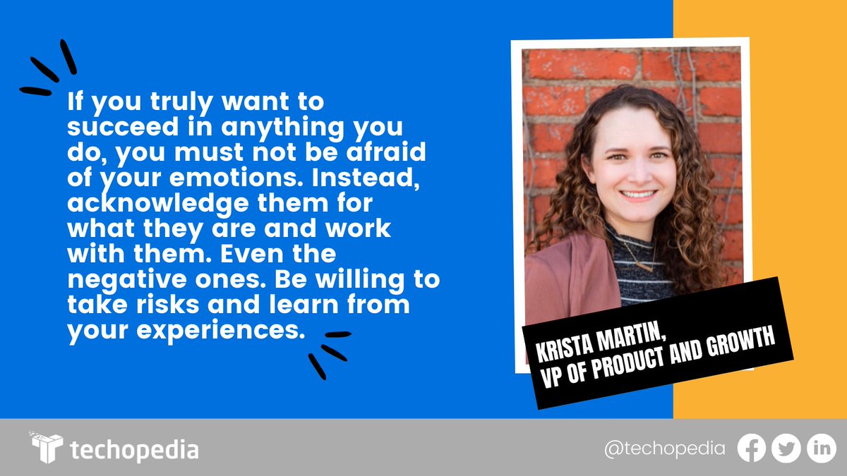 techopedia's tweet photo. We asked Martin, Gattepaille and Zhang one thing they wish they could tell themselves when they were starting their first tech job. Tap to see what they said: https://t.co/NVRPpztn5g feat. @KristaDMartin 
#womenintechnology #womenintech #womeninSTEM #ITcareers https://t.co/z2PJiHPrE5