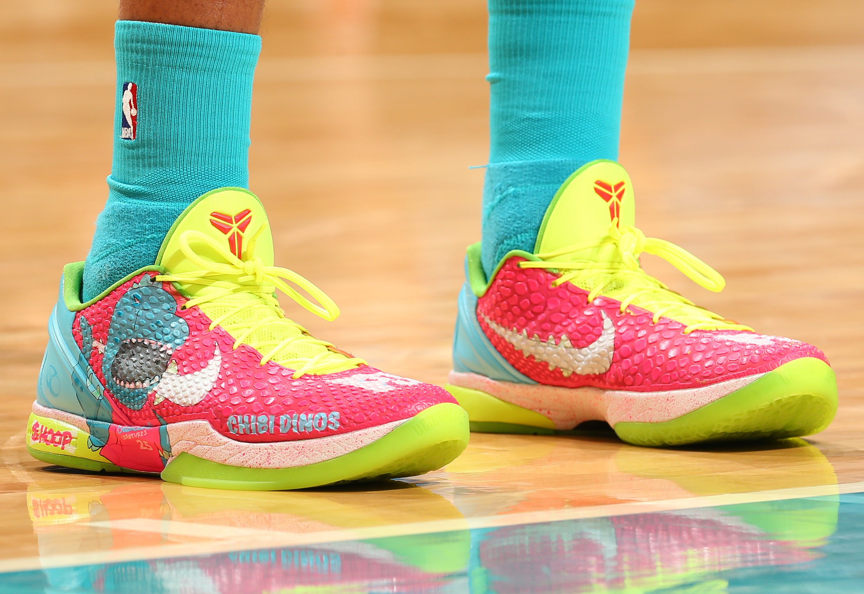 Boardroom on X 5 PJ Washington Nike Kobe 6 Chibi Dinos When PJ hit the court in a pink green pair of Kobe 6s last month most thought it was