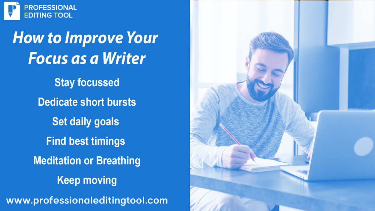 ToolEditing's tweet photo. As a writer, we need to have a lot of concentration in order to write good articles. How do we ensure that we have good focus? Here is a blog on the topics.. Visit - https://t.co/o9bBUDNjif for more.. #writerslife #writingtips #writinginspiration #blogs #blogswriting #PET https://t.co/b4N2moHWu5