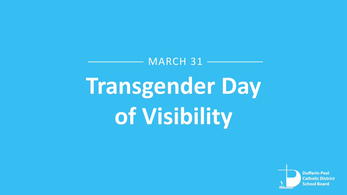 DPCDSBSchools's tweet image. Today is #TransDayOfVisibility. 

As a Catholic community, we recognize that all people are created in the image and likeness of God, deserving of dignity and respect. 

Let&apos;s continue the work to create safe and caring spaces for gender diverse people in our communities.