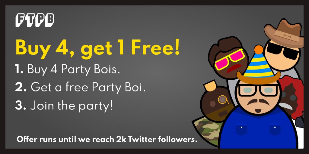 FunTimeNFTClub's tweet photo. O..M..Gee! Did you hear the #NFTgiveaway news?

                    🔥🔥🔥

Until we reach 2,000 followers on Twitter: 

1) Mint 4 new Party Bois (mint date April 1 or later) 
2) We’ll airdrop you one additional #FunTimePartyBoisNFT 
3) Enjoy your New Fun Time Party Boi status https://t.co/2cXnJqM9zv