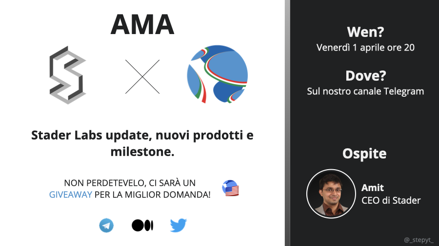 terra_money_ita's tweet photo. 📣💲Stader Labs x TNI 🌍🌕 📣

Hey #LUNAtics 🇮🇹
abbiamo organizzato un nuovo AMA 🎙 assieme a @staderlabs, piattaforma che offre uno dei modi più convenienti e semplici per massimizzare i rendimenti nell'ecosistema #Terra!

🤝 Scopriamolo insieme a @GAmitej, CEO del progetto! https://t.co/7zBaNjp0BA
