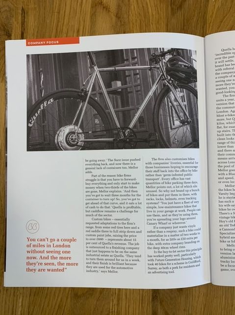 Quella (@quellabicycle) on Twitter photo We just received the latest edition of <a href="/velo_citymag/">Velocity Magazine</a> which features 'Fixed on the Future' by David Taylor with a beautifully written article all about Quella. We just received the latest edition of <a href="/velo_citymag/">Velocity Magazine</a> which features 'Fixed on the Future' by David Taylor with a beautifully written article all about Quella.