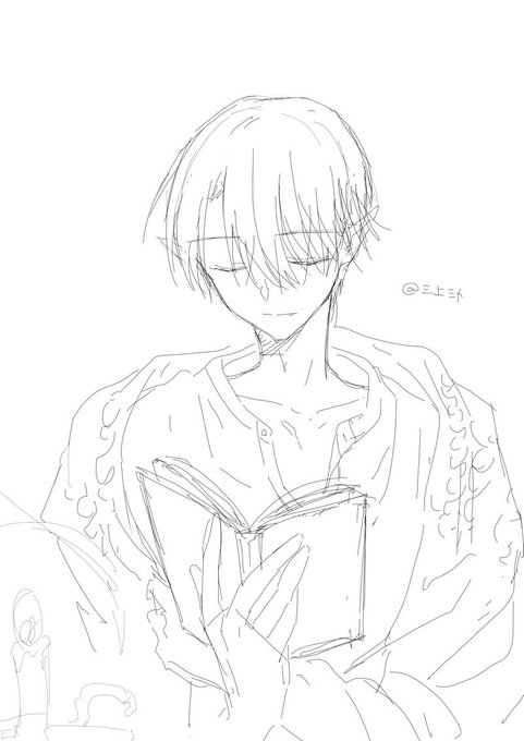 夜起きて妹の編んでくれたブランケット羽織りながら読書しているお兄ちゃんが寝付けずに起きてきた妹に微笑みかけている図です 