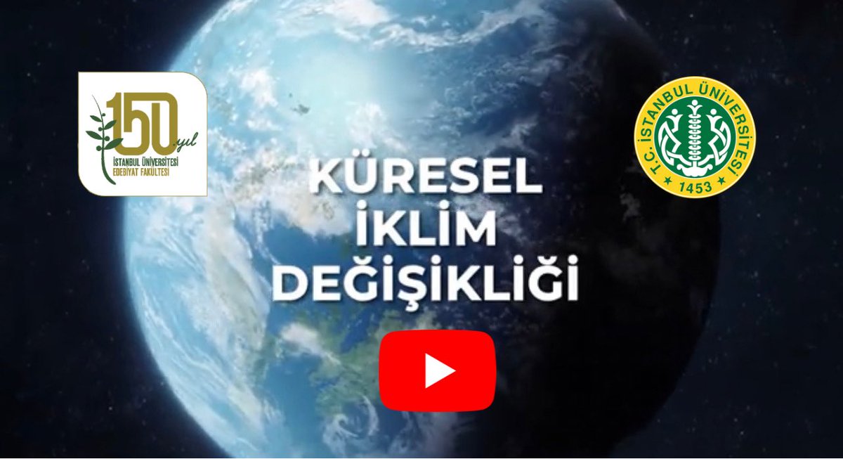 iuedebiyatf's tweet photo. Coğrafya Bölümü @iu_cografya Öğretim Üyelerimizin katkılarıyla hazırlanan “Küresel İklim Değişikliği” konulu AUZEF Belgesel Videosu @acikveuzaktan Youtube kanalında yayınlandı. 

Belgeseli İzlemek İçin: 👉 https://t.co/kyDyQiTbTu https://t.co/11GSIXrhFo