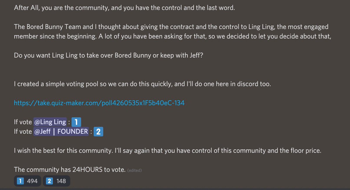 18/ Today BB announced they want to hand over the project to a Discord mod. 

Meanwhile the team members keeps the $21m &amp; vanishes for good?