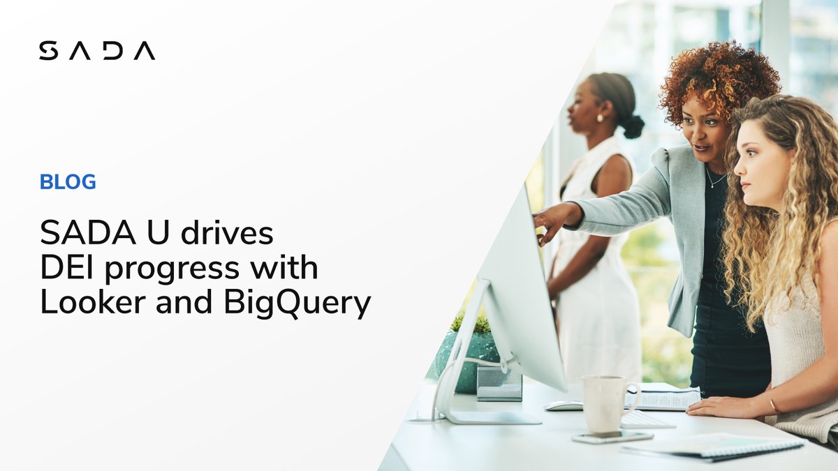 SADA's tweet image. SADA U was launched to create a #cloud enablement program &amp;amp; grow #cloudengineers in-house. ☁️🎓
A recent commencement project focused on the progress of #womenintech using #dataanalytics tools. Learn how 1️⃣ cohort examined #DEI progress w/@googlecloud🎒📊  ow.ly/2KrQ50Ix7OK