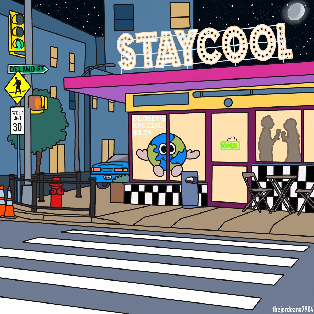 jordean's tweet photo. Here’s a little @Staycoolnft diner concept I created. @laidbackAmin @HeesMerced @DelanoBuijs @coinbilly #Staycoolreality #staycoolforever https://t.co/ANcU0a6iNi