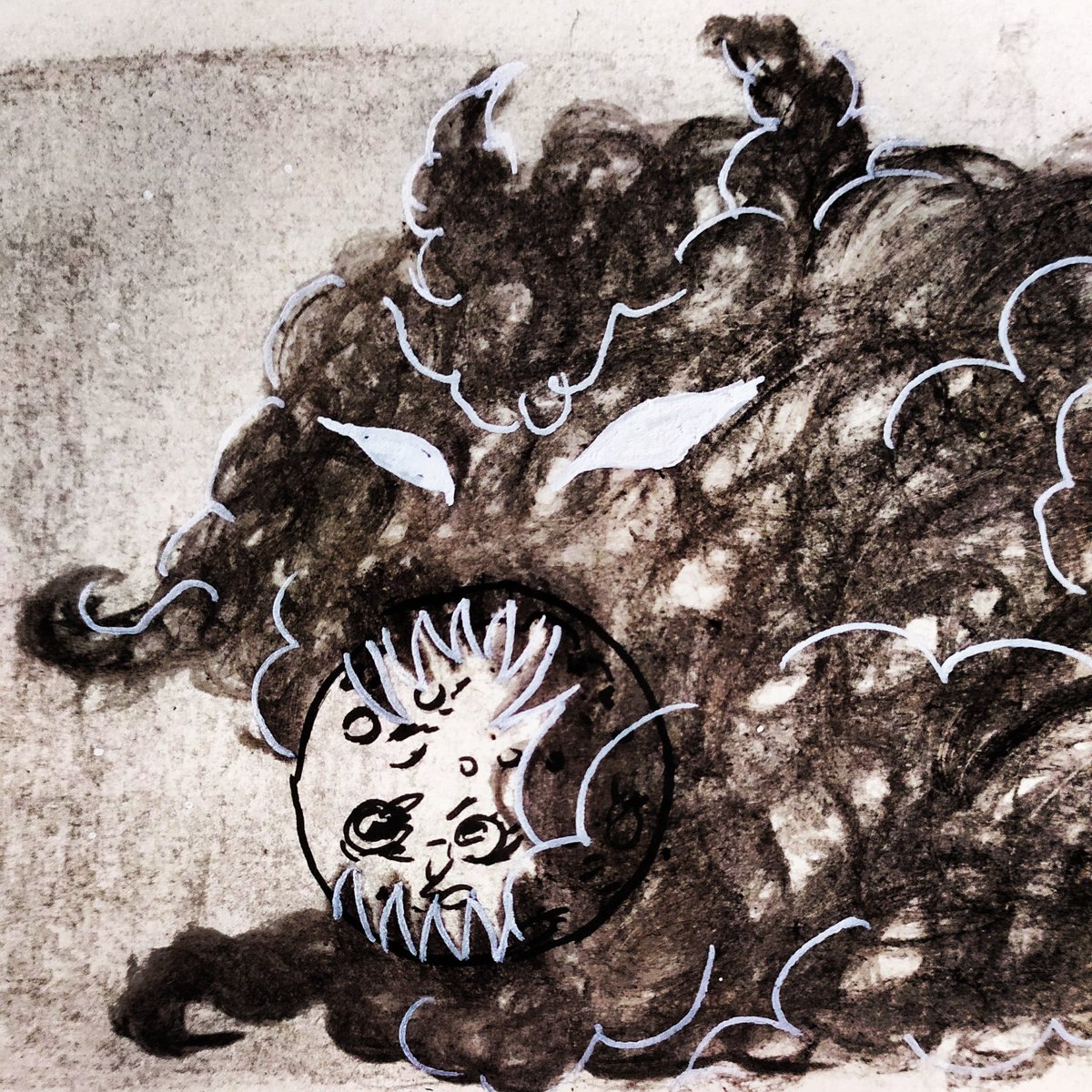 TerresdeLink's tweet photo. Désolée, pas eu d'idée pour les 2 thèmes précédents du #gothspringchallenge.
Voici ma dernière proposition pour ce dernier jour : monster in the dark. https://t.co/z5bCDnHKsd