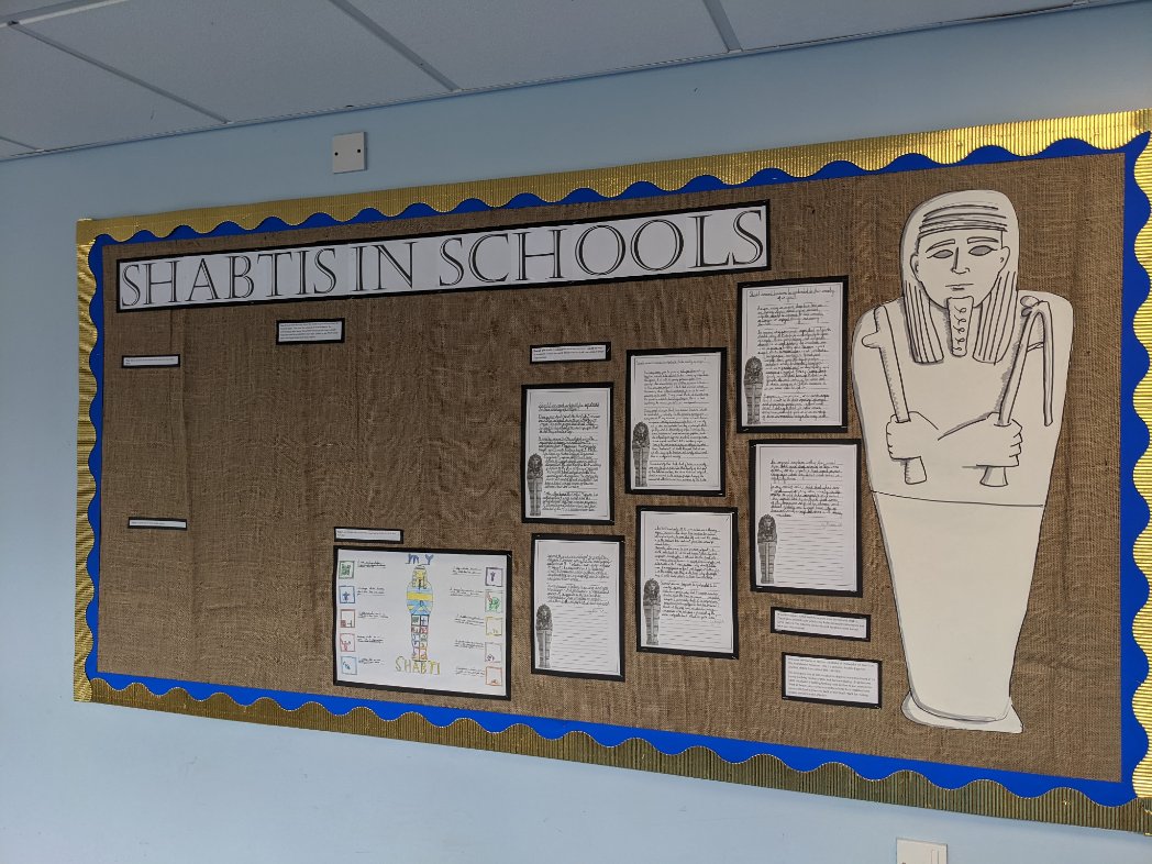 EgyptMcr's tweet photo. Phew! Survived a grilling from the Year 3 pupils of @BrookburnP and saw Horudja in all his glory with @McrConservation. Great work for #ShabtisInSchools! https://t.co/SDAUnUYopp