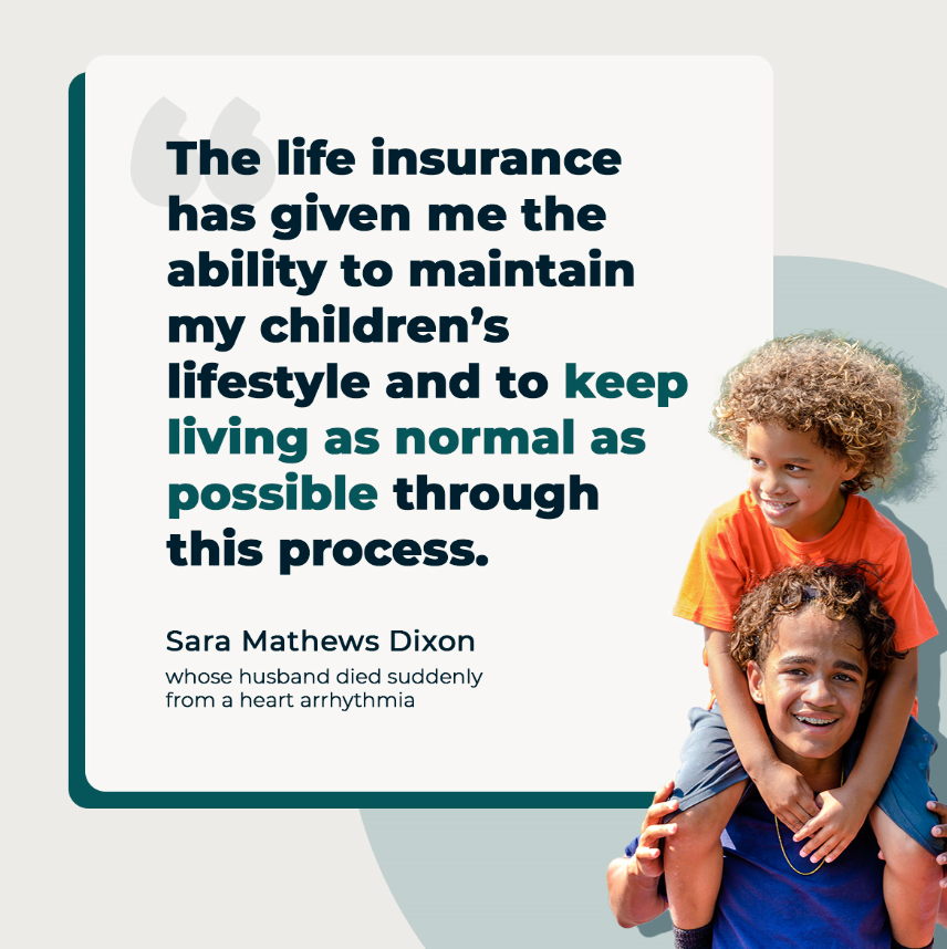 CaveCheney's tweet photo. Life insurance meant Sara and her 3 children don’t have to worry financially while grappling with the sudden loss of their husband and father. Her advice to others - consider life insurance early on before health issues make it harder to get.  #LifeHappens #YourAgentForLife https://t.co/7Rgl0DQobX