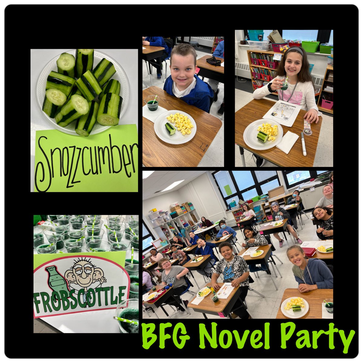 MsArnold3rdGr's tweet photo. Celebrating the finish of our novel, The BFG by: @roald_dahl today with #frobscottle & #snozzcumbers ๐ฅโจ @MrJspenguins @bellmawrschools @DanielleSochor https://t.co/vX0fXBAcVD