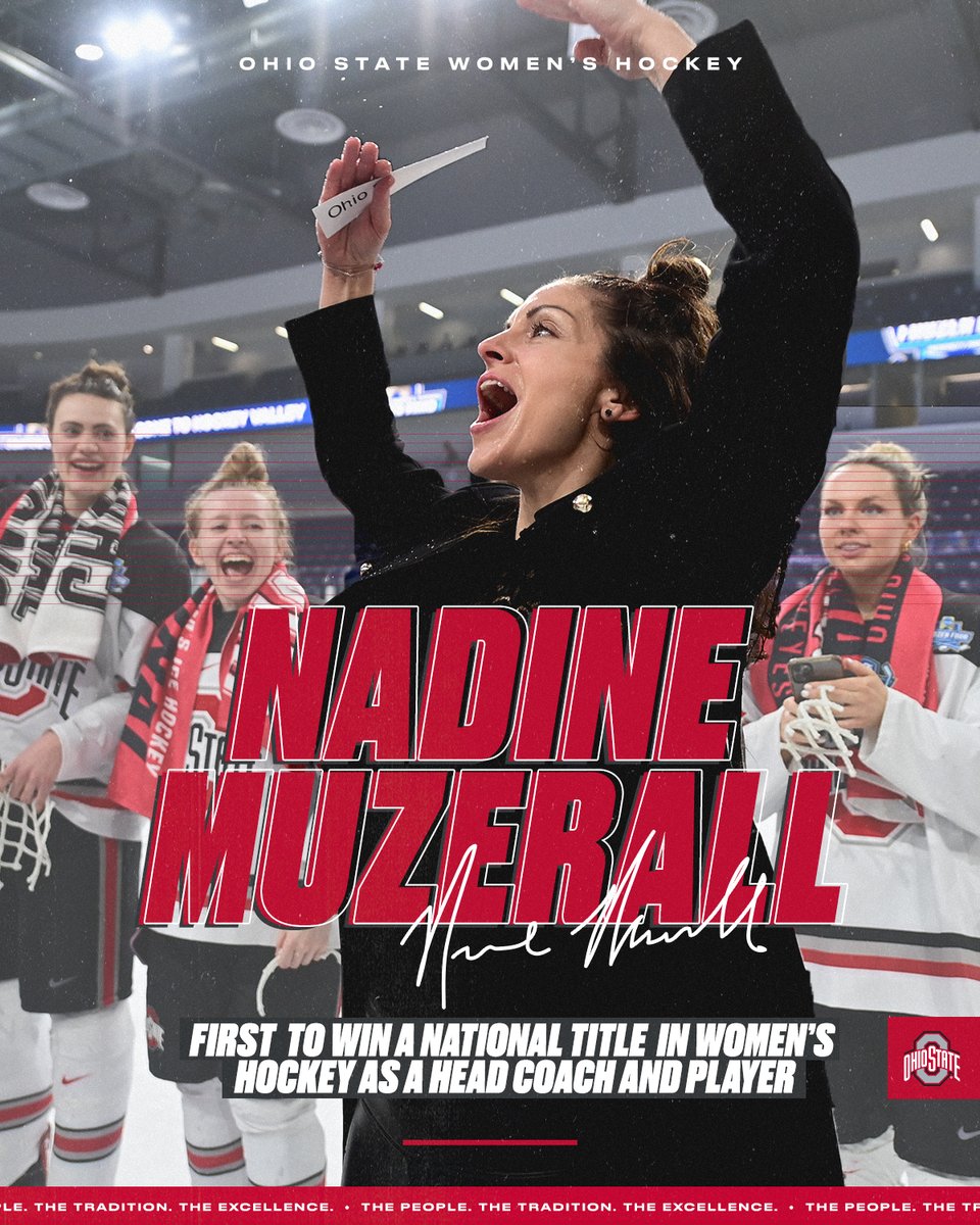 Closing out #WomensHistoryMonth with a nod to our incredible leader 👏

Congrats to Coach Muzerall on being the first to win a women's hockey national title as both a head coach and player!

2000 AWCHA 🏆- Minnesota forward
2022 NCAA 🏆- Ohio State head coach

#GoBucks