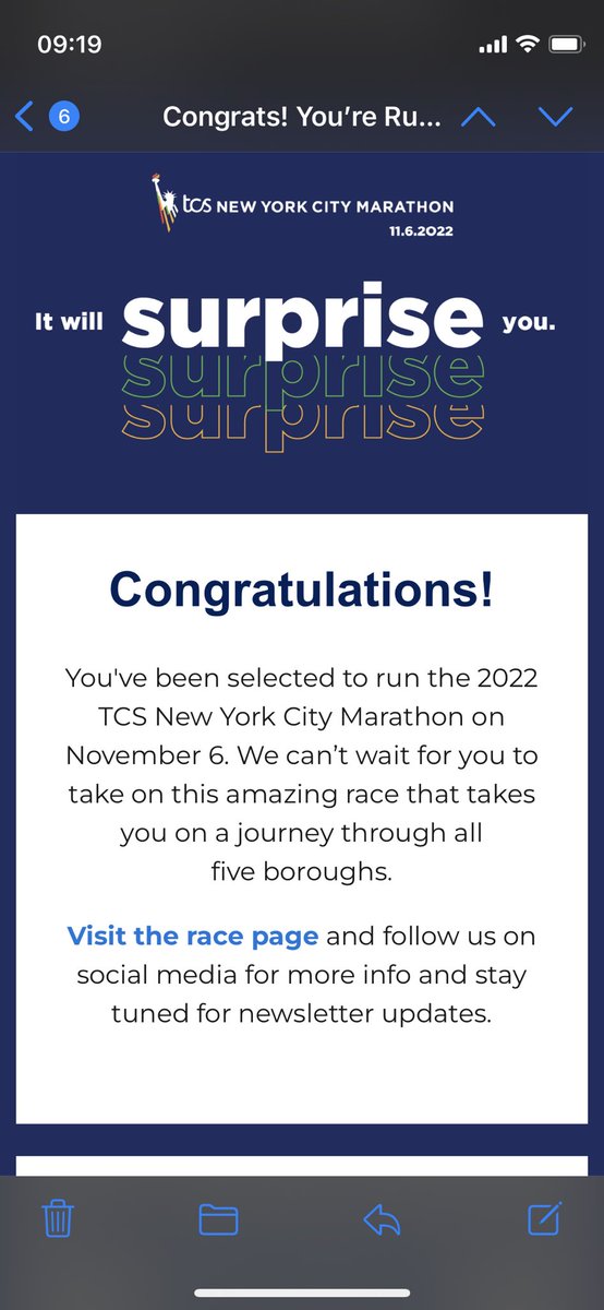 Looks like I’m heading to New York!! 🏃‍♀️ #marathon #newyork #newyorkmarathon <a href="/nycmarathon/">TCS New York City Marathon</a>