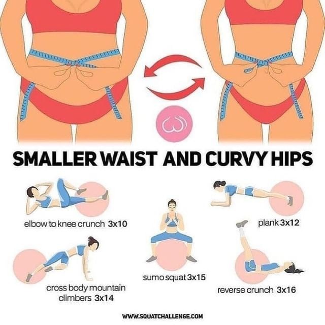 Fitness.coach.jasmine on X: Find out how to get a smaller waist and curvy  hips with these simple but effective workouts. 😍 👌🏼Tag your friend who'd  like to start their fitness journey. ❤️ #