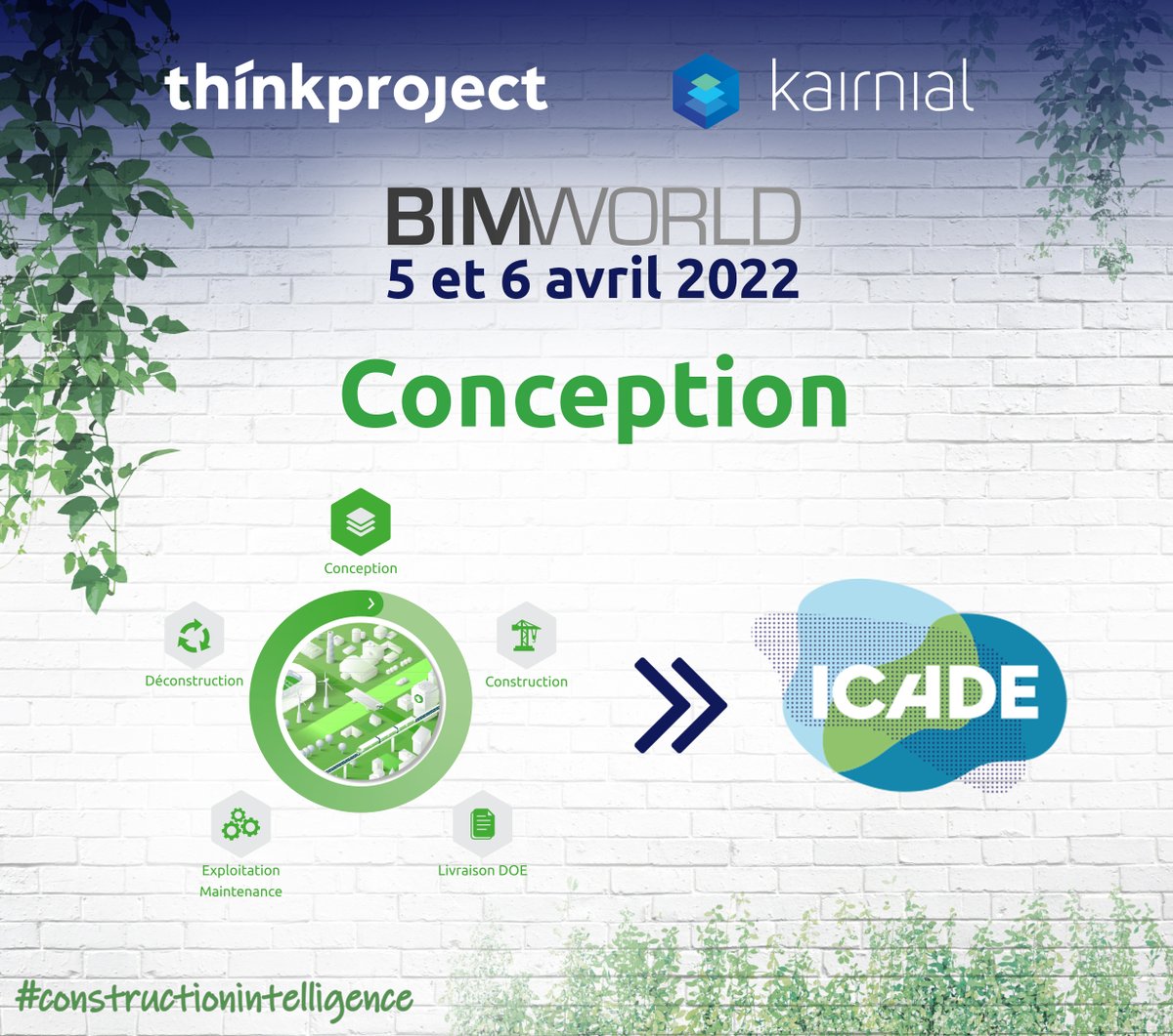 kairnial's tweet photo. ๐
J-5 avant @bim_world Paris : retrouvez nos partenaires et clients sur notre stand F10 G11 conรงu autour des 5 phases du cycle de vie dโun asset ! โป๐
๐Phase #CONCEPTION :
Les รฉquipes dโ@Icade_Officiel seront prรฉsentes le mercredi 6 avril
#constructionintelligence https://t.co/c1e2hTj7oH