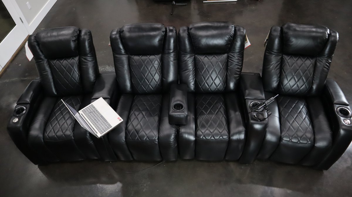 htmarket's tweet photo. Check out hot new HT Design Waveland: Customers just sent us some photos recently.  It's loaded with three way power, memory button to remember your fav recline/headrest and 7 color led with dimming Click https://t.co/3LCIlXyqh4 #hometheater #furniture https://t.co/A8H8jk4GU9