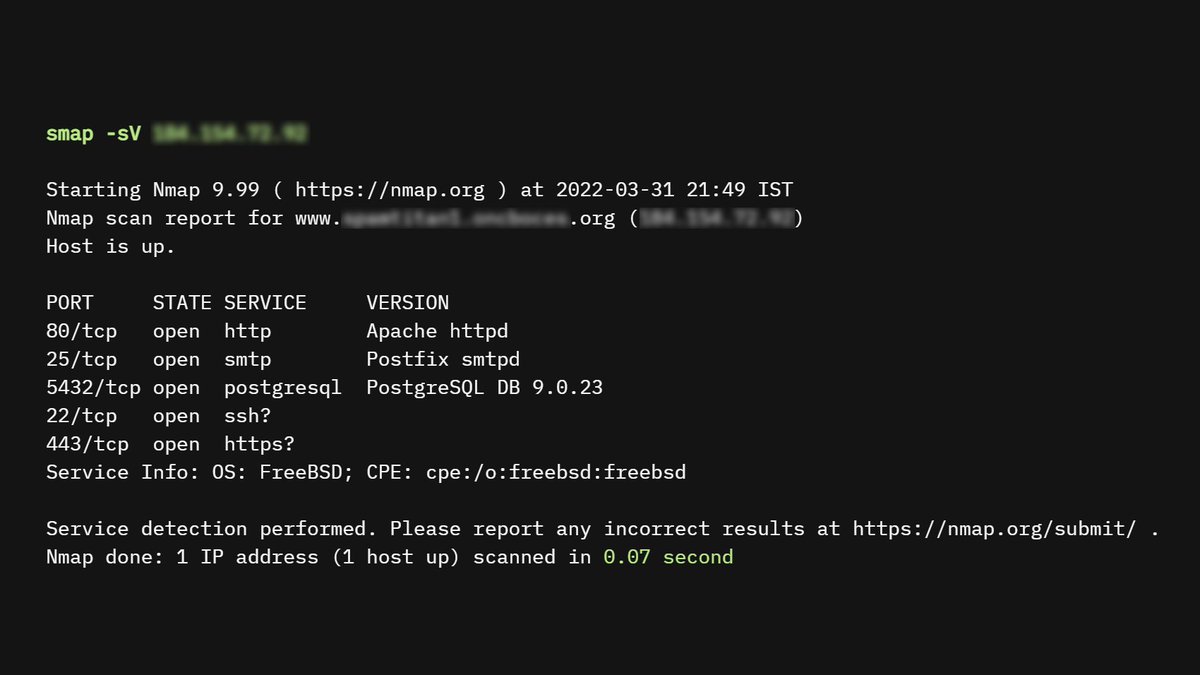 Introducing "Smap", a drop-in replacement for Nmap powered by shodan.io

Github: github.com/s0md3v/Smap

Features:
- no shodan account required
- mimics nmap's arguments and output
- supports oX/oG/oN outputs (and more)
- fully passive, just 1 http request per host