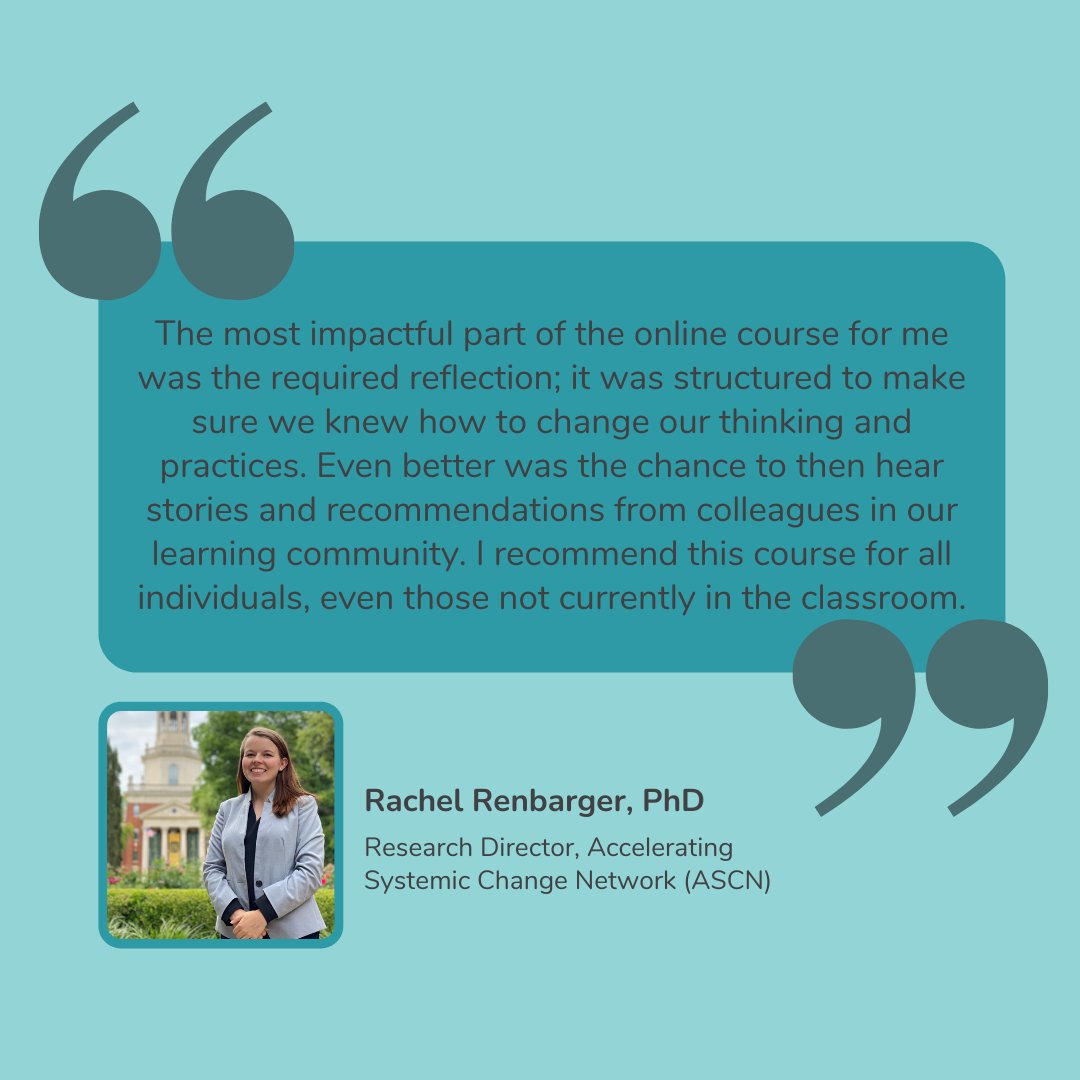 For this week's #testimonialthursday, check out what Rachel Renbarger has to say about her experience taking our course!

#stem #mooc #dei #nsffunded