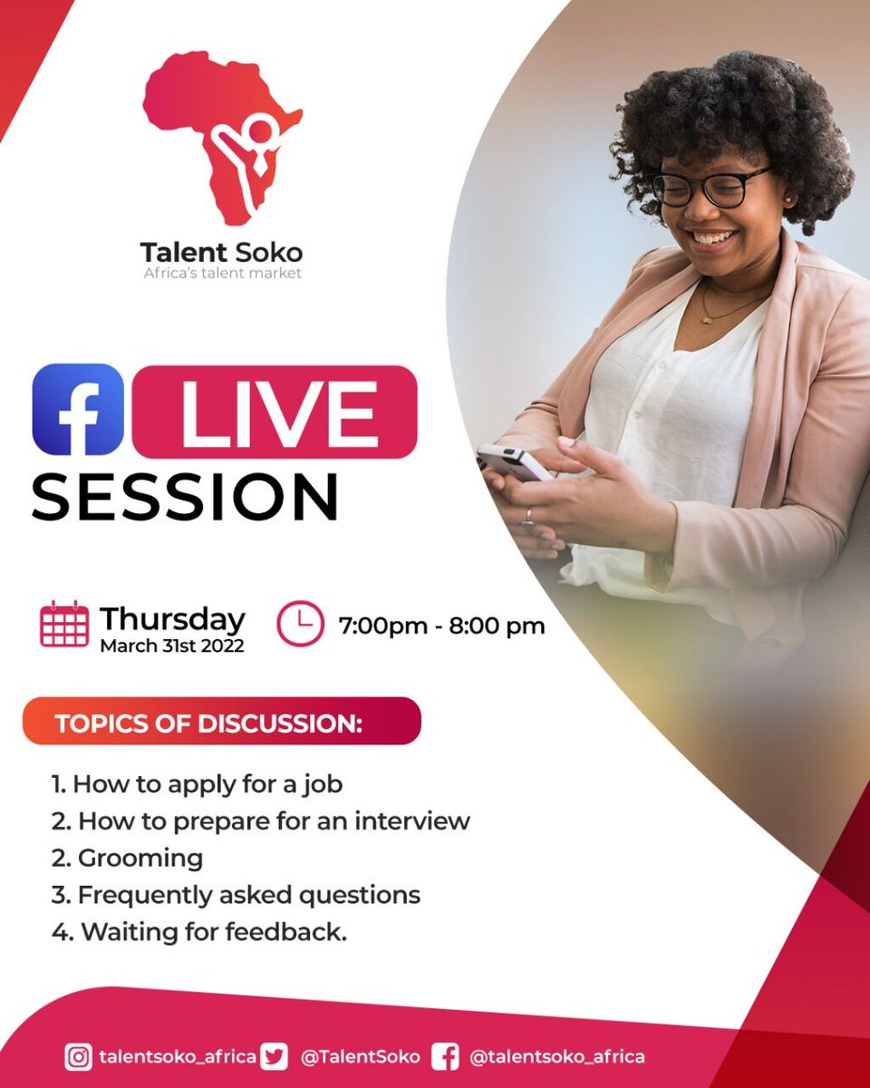 TalentSoko's tweet photo. We are excited to welcome you to our session this evening, join using this link : https://t.co/9eKcgZ77T7 https://t.co/8psZ6GdaVj