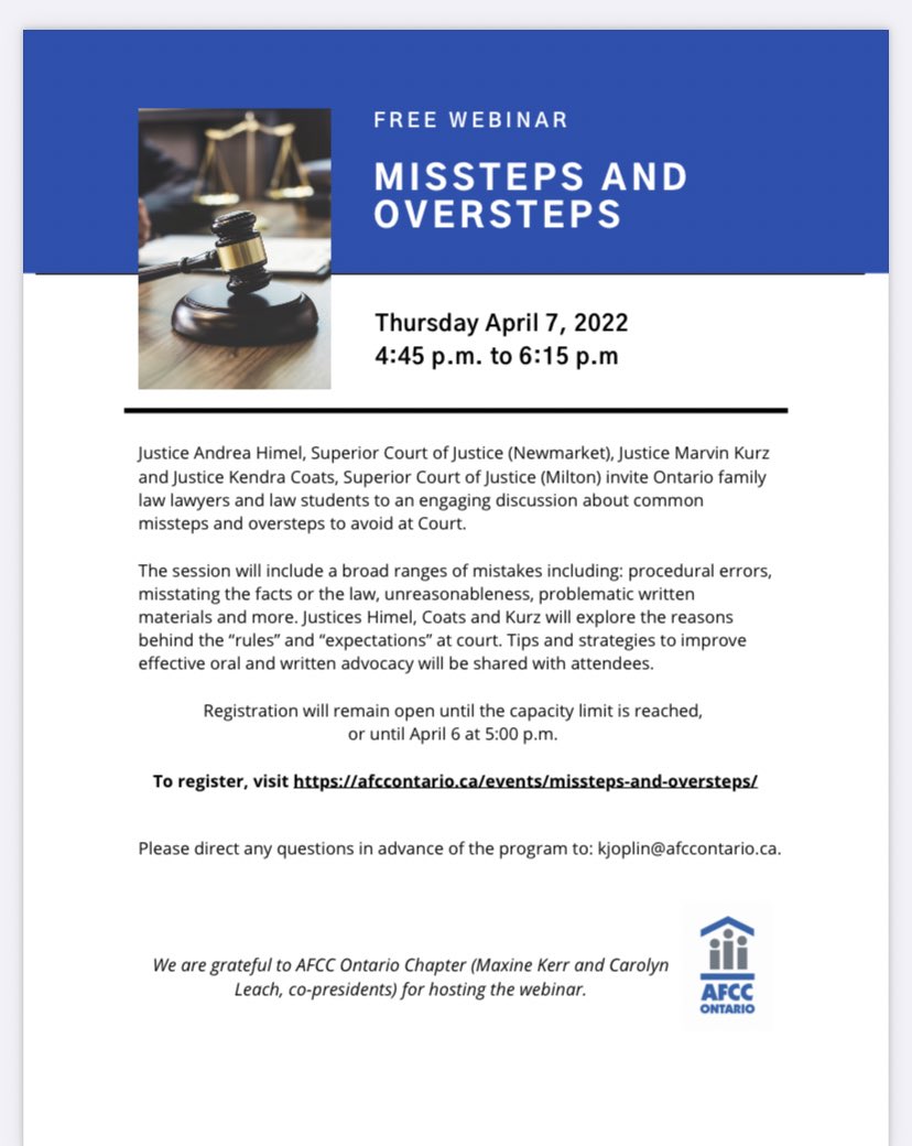 FLAOntario's tweet photo. Updated Date: Missteps and Oversteps FREE webinar! https://t.co/u0GKrxQmcH