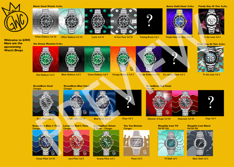 SyVel22's tweet photo. @Drop_Your_NFT_ 
  New NFT Artist and my first drop, but here is a preview. Grail Watch Collection Here is a preview of future drops..
https://t.co/nJuMLEmBNM
Join my discord.
https://t.co/l9SVLOJl4w https://t.co/8Sjn4Ymbet